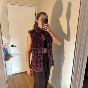 Purple Rabbit Fur Vest